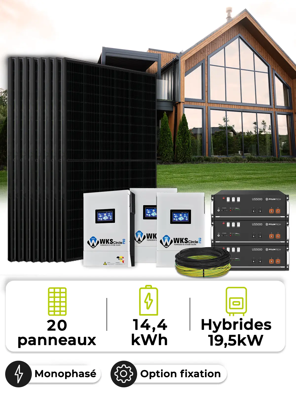 Kit Solar Aislado 13,5 kWp – Mono 15 kW – Batería 4,80 kWh