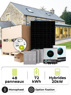 Zonnepaneel Kit Off-Grid 18,0 kWp – Mono 20 kW – OPzV Batterij 72 kWh