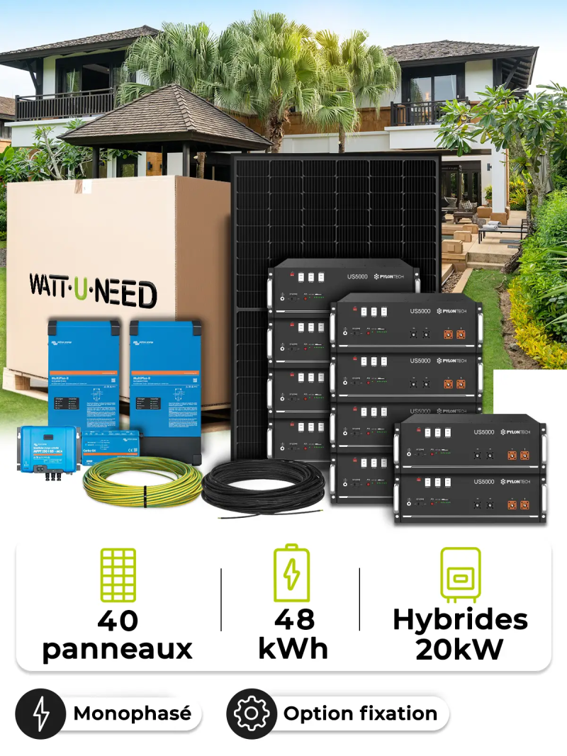 Zonnepaneel Kit Off-Grid 18,0 kWp – Mono 20 kW – Batterij 4,80 kWh – Victron