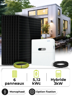 Zonnepaneel Kit Zelfverbruik 2,7 kWp – Mono 5 kW – Batterij 5,12 kWh