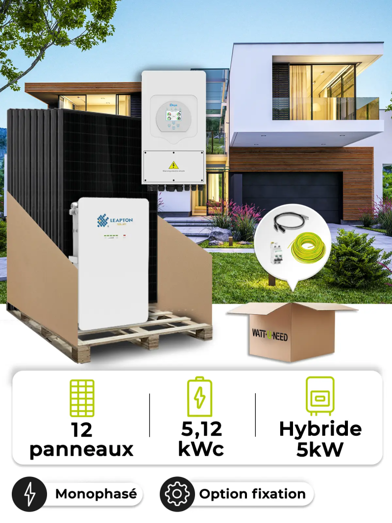 Zonne-energieset voor eigen gebruik 5,4 kWp – Mono 5 kW – Accu 5,12 kWh