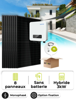Kit solar para autoconsumo / Sin inyección 3,6 kWp – Mono 3,0 kVA – sin almacenamiento