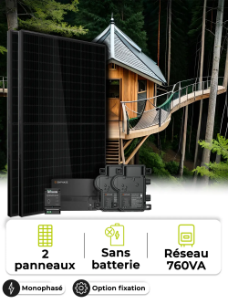 Kit Solaire Autoconsommation / Réinjection 0,9 kWc – Mono 760 VA – sans stockage