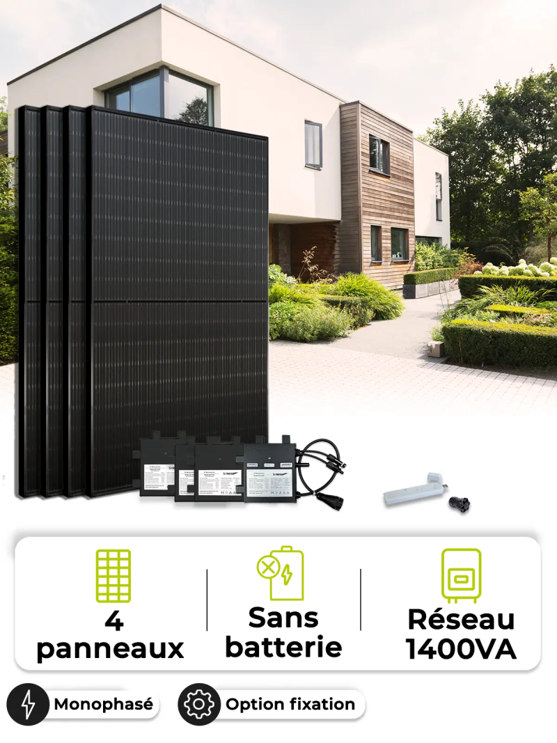1.8 kWp Self-Consumption/Feed-in Solar Kit – Mono 1.4 kVA – without storage