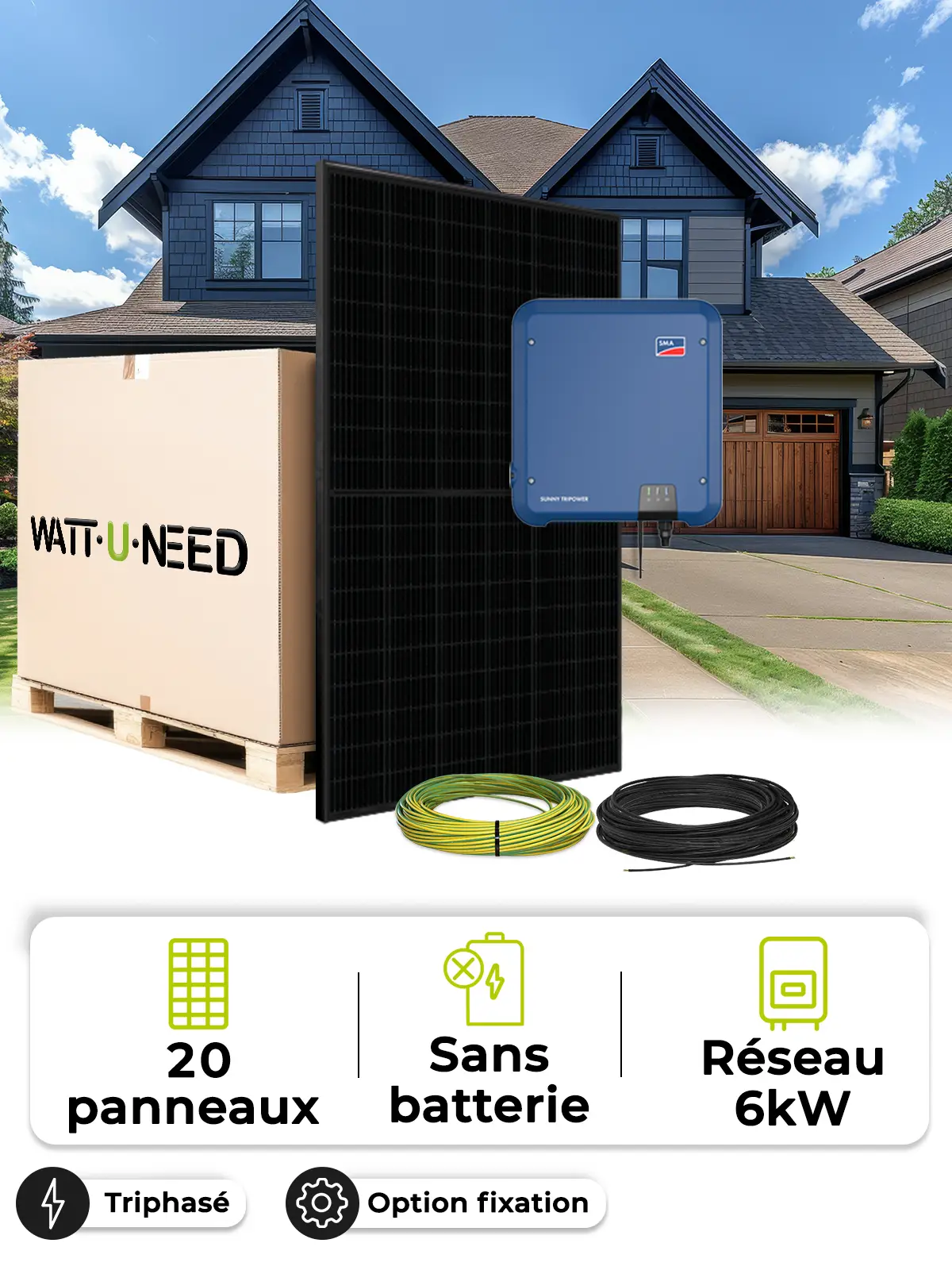 Kit 20 paneles autoconsumo/reinyección 6000W SMA clasificación