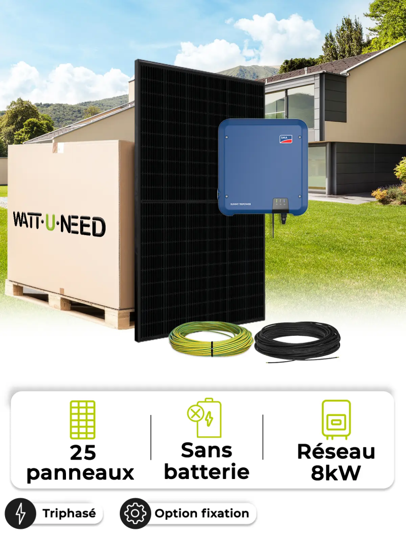 Kit 25 paneles autoconsumo/reinyección tri 8000W SMA sin almacenaje