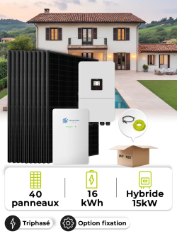 Kit Solaire Autoconsommation 18,0 kWc – Tri 15 kW – Batterie 16 kWh