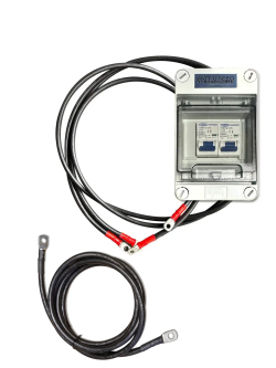 Caja de batería con fusible automático 2X 125 A CC 250 V + cables
