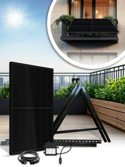 Kit solar para balcón de 1 panel - conexión de enchufe