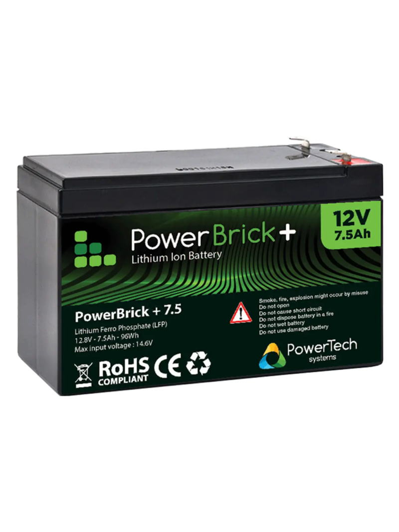 Batería de litio LiFePO4 0,10 kWh - PowerBrick+ PB+12/7,5 12,8 V 7,5 Ah – IP65