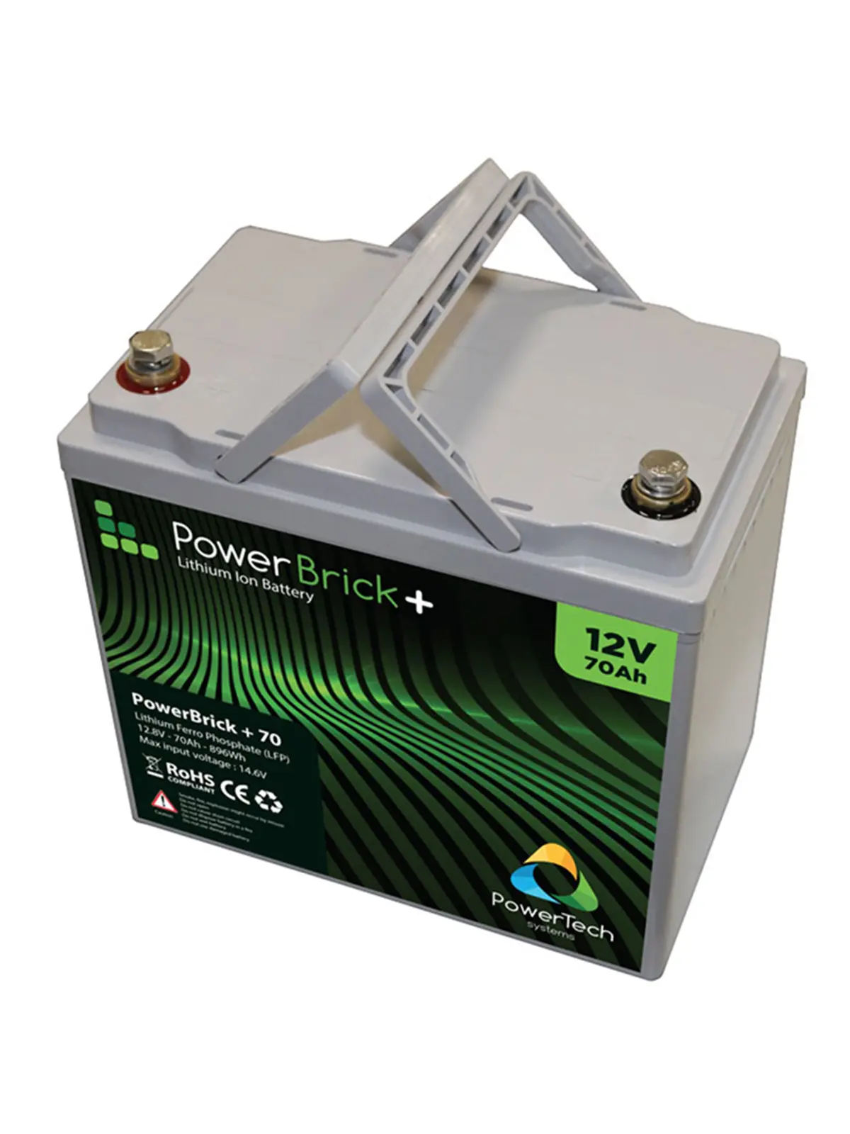 LiFePO4 lithiumbatterij 0,90 kWh - PowerBrick+ PB+12/70 12,8 V 70 Ah – IP65