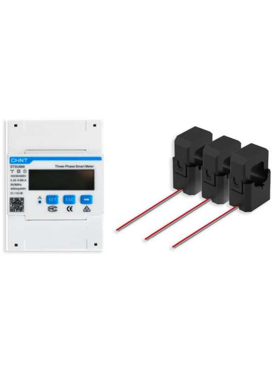 Compteur intelligent CHINT Tri + CTs pour routeur Solenso triphasé