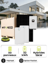Three-phase solar kit with 15 kW hybrid inverter + 32 kWh | Wattuneed