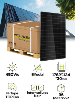 Paleta 36X Leapton N-Type 450Wp TOPCon bifacial – Panel Solar Rendimiento Solar Optimizado