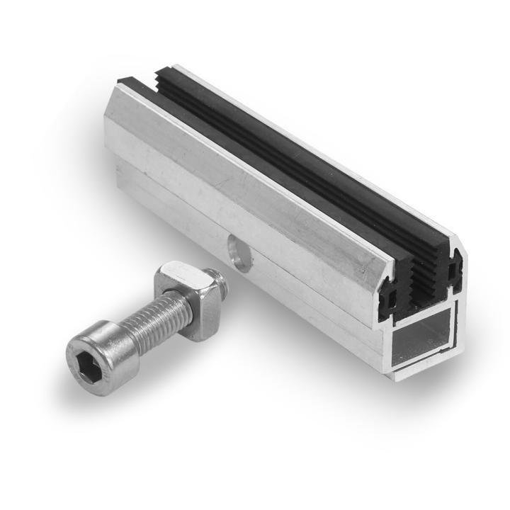 End fastening clamp - for solar panel without frame