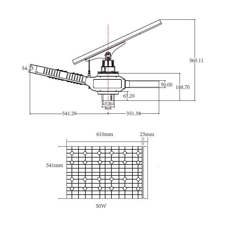 Panneau photovoltaïque 50Wc orientable