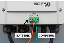 Comment brancher correctement le port COM d'un onduleur Sofar HYD