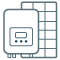 Icône d'un onduleur et d'un panneau solaire